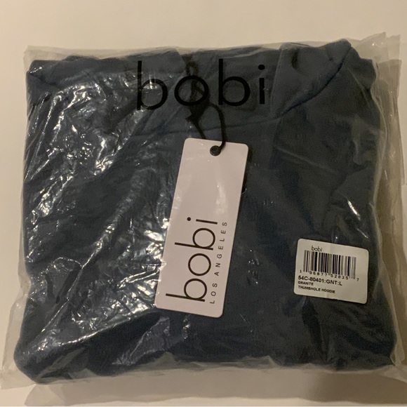 Bobi Thumbhole Hoodie Granite Blue Size Large NWT - Picture 10 of 12